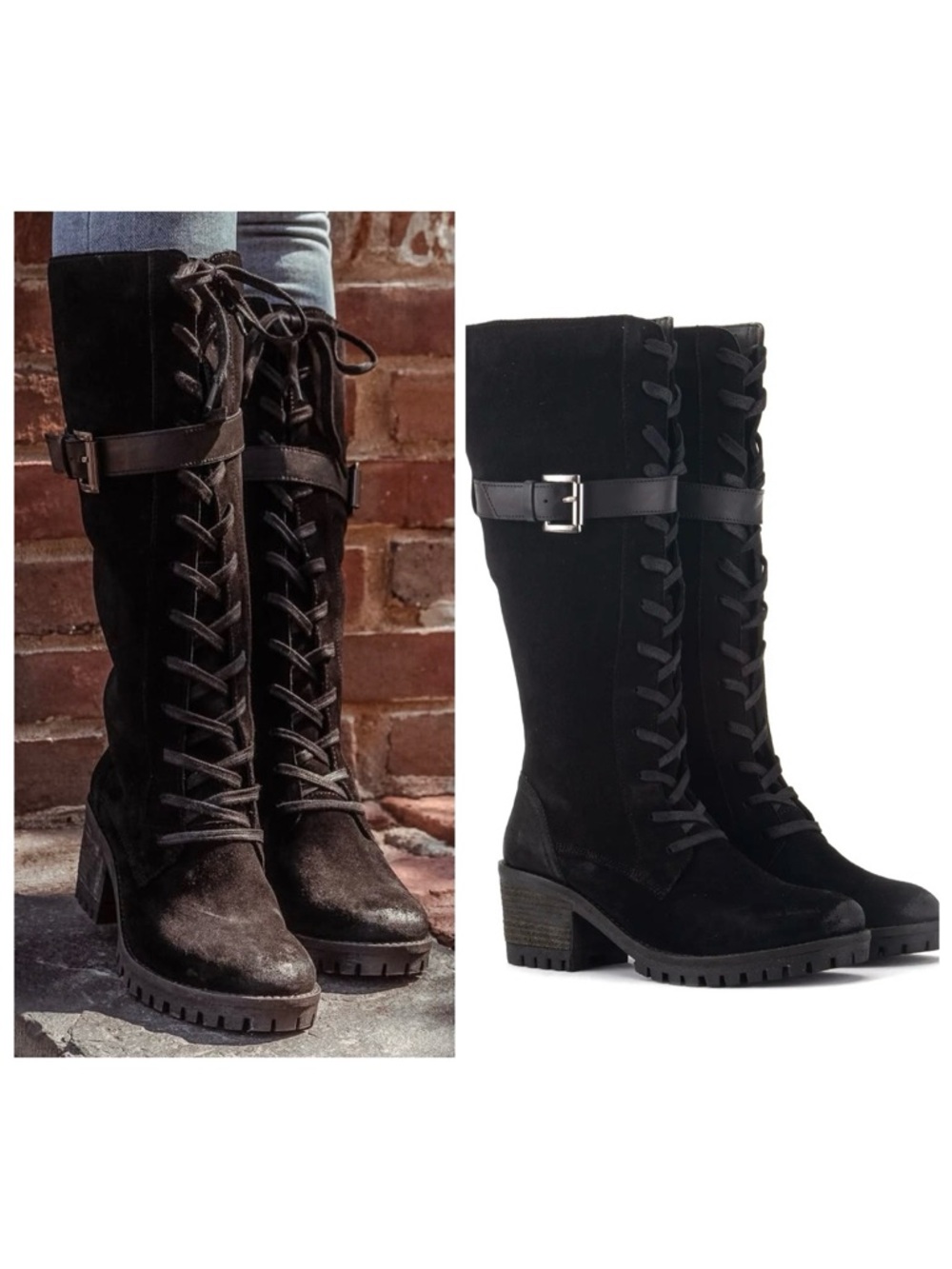 Vintage Foundry Co Naomi Tall Black Suede Boots Size 7